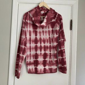 Anthropologie Pilcro Tie Dye Waffle Cowl Neck Pullover Pink Size Small